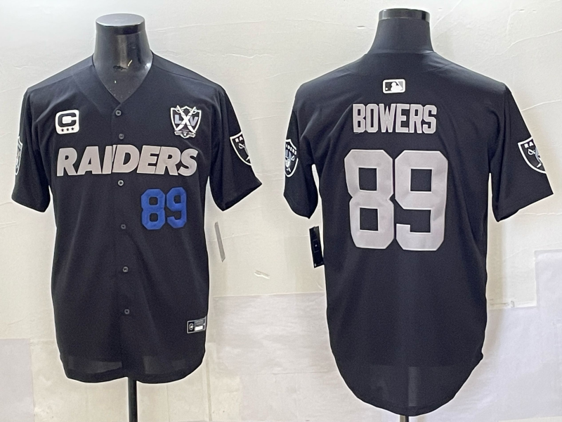 Men Oakland Raiders 89 Bowers Black Nike 2025 Limited NFL Jersey 004